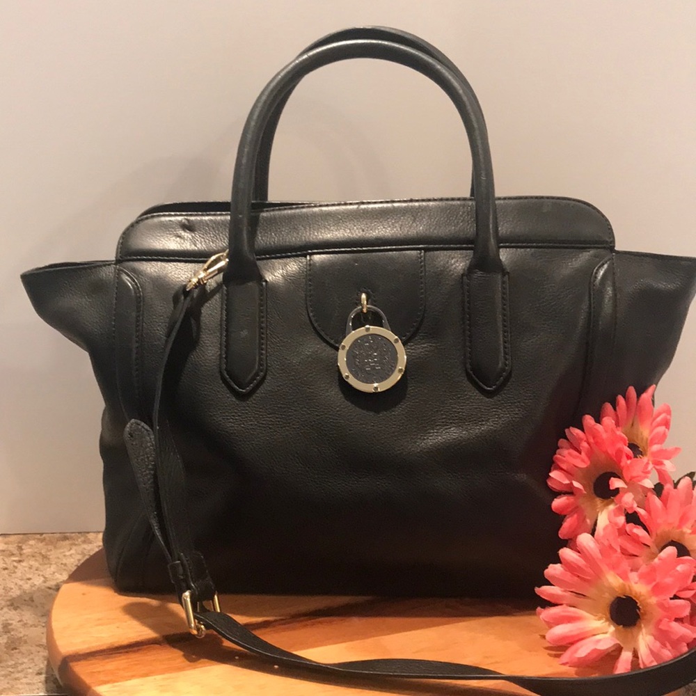 Vince Camuto Blake 100% Black Leather Shoulder/ Handbag
